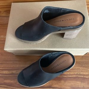 Lucky Brand leather clog/mules.